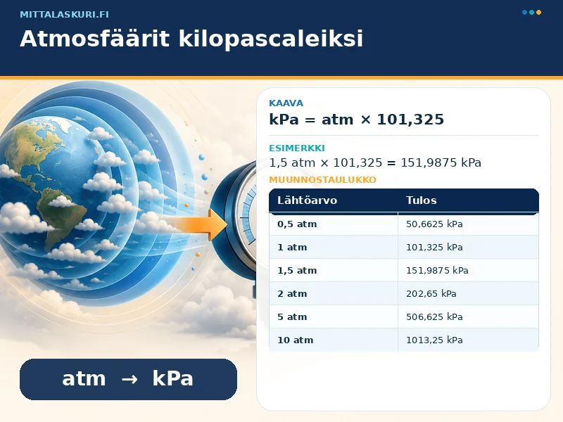 Atmosfäärit kilopascaleiksi