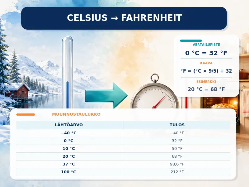 Celsius Fahrenheitiksi