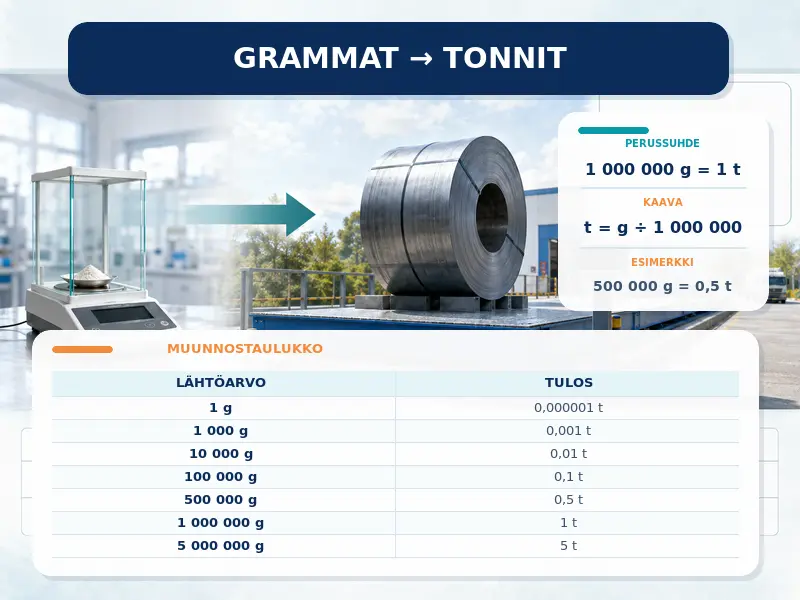 Grammat tonneiksi
