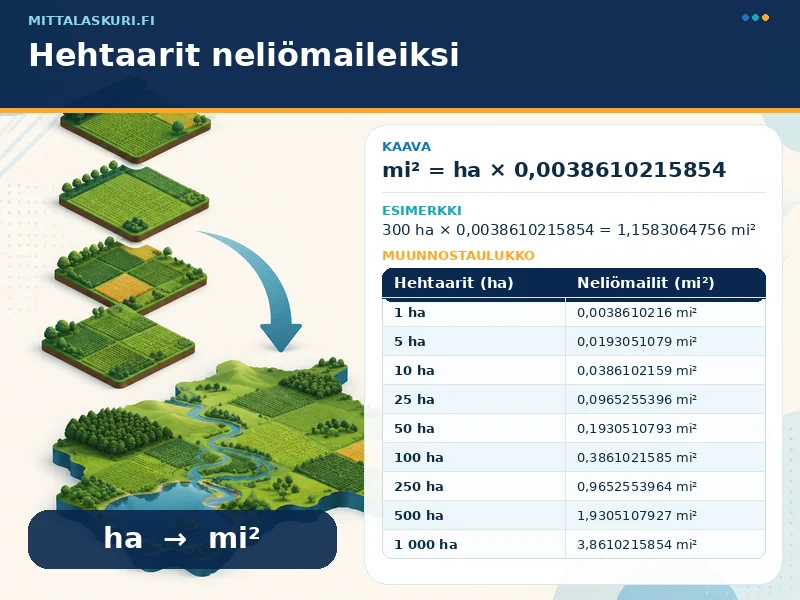 Hehtaarit neliömaileiksi