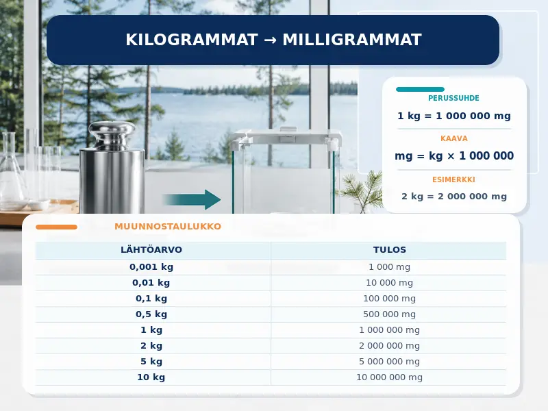 Kilogrammat milligrammoiksi
