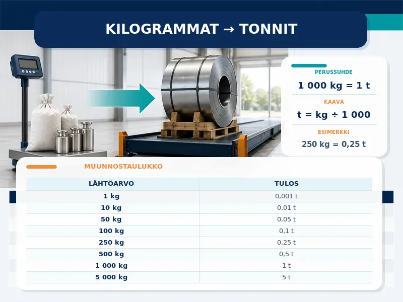 Kilogrammat tonneiksi