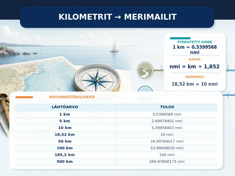 Kilometrit merimaileiksi