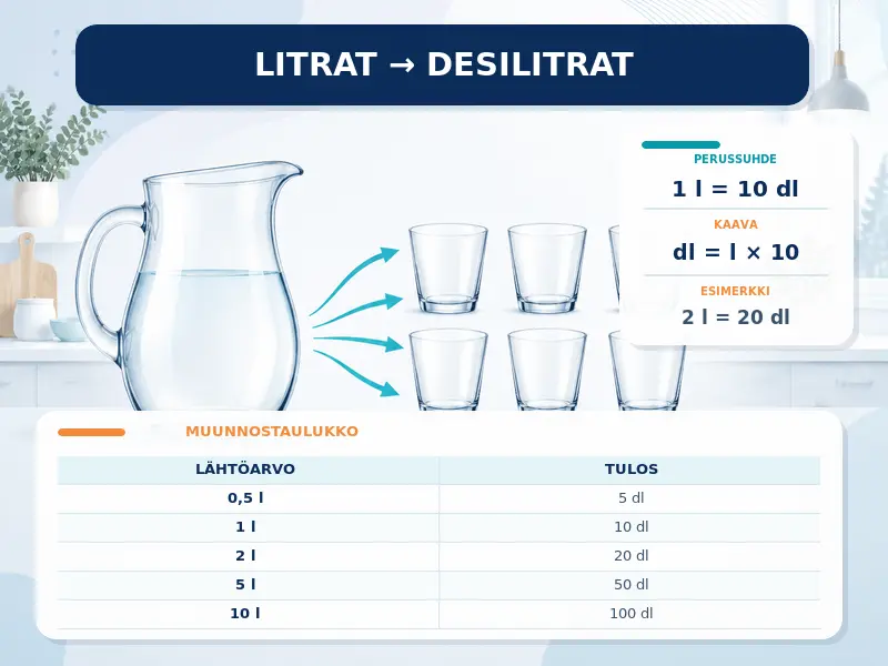 Litrat desilitroiksi