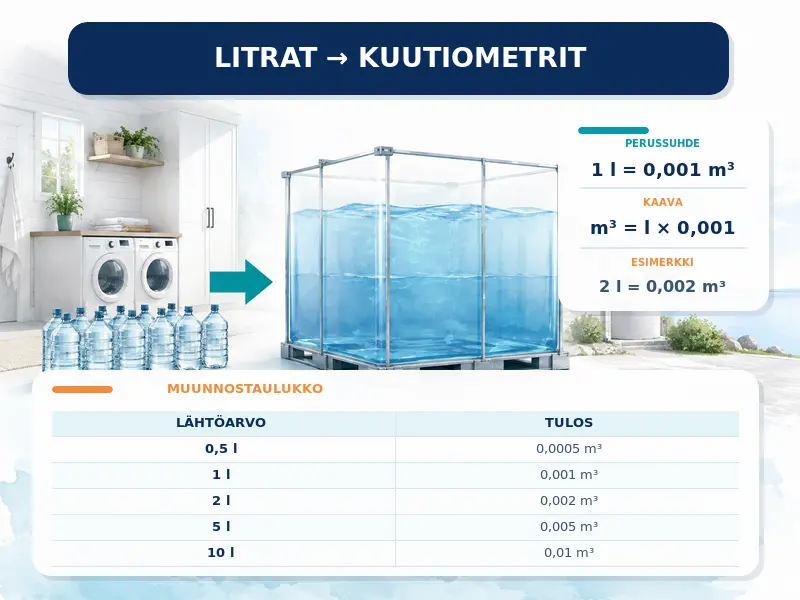 Litrat kuutiometreiksi