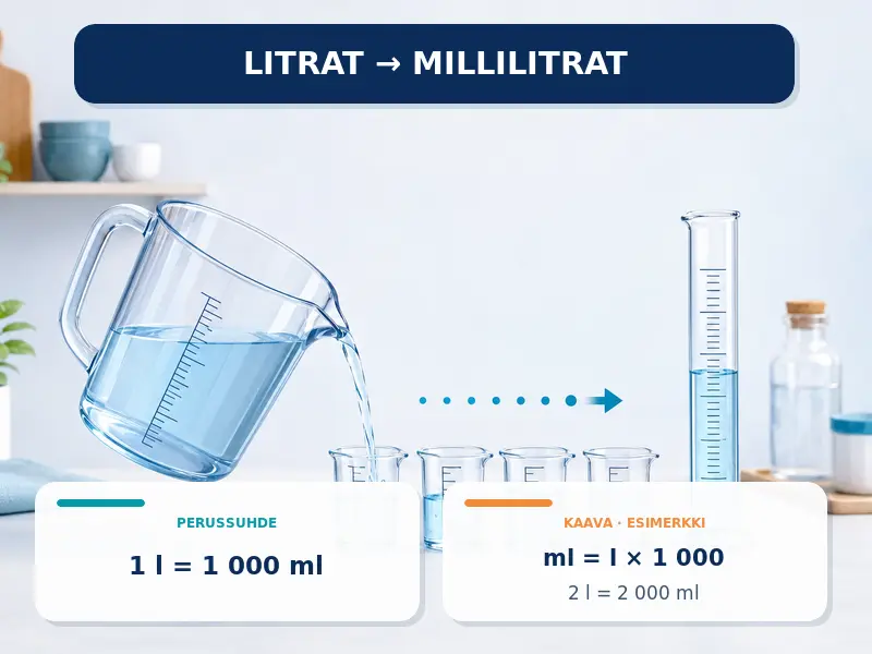 Litrat millilitroiksi