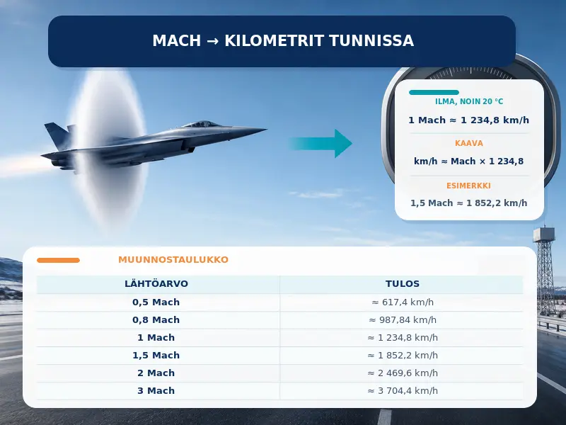 Mach kilometreiksi tunnissa