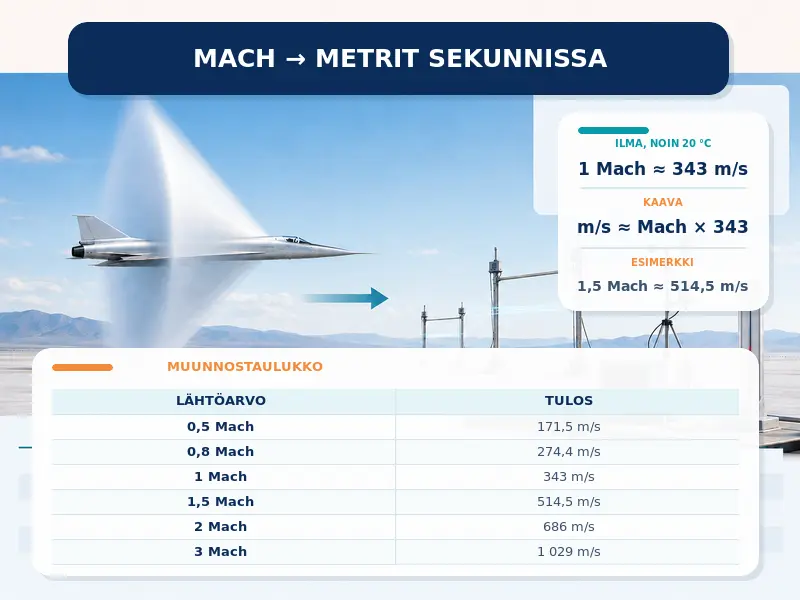 Mach metreiksi sekunnissa