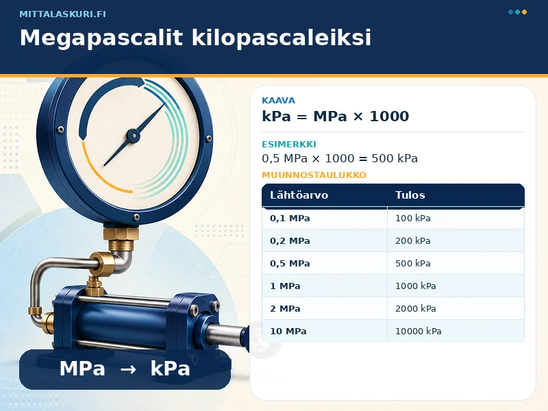 Megapascalit kilopascaleiksi