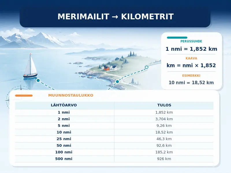 Merimailit kilometreiksi