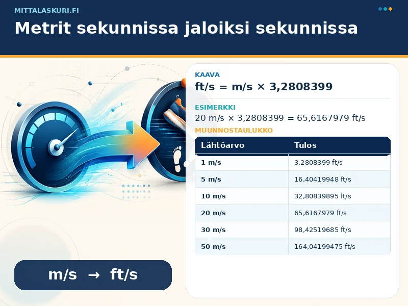 Metrit sekunnissa jaloiksi sekunnissa