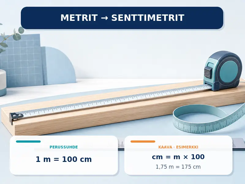 Metrit senttimetreiksi