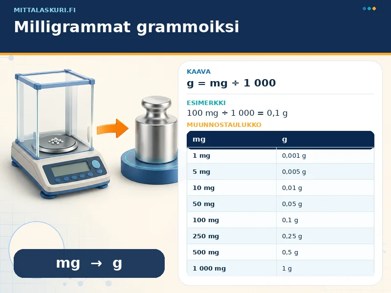 Milligrammat grammoiksi