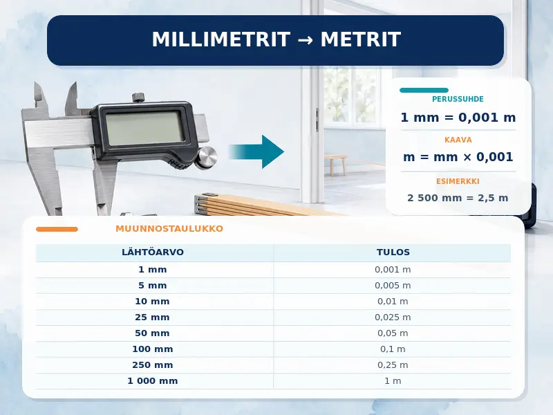 Millimetrit metreiksi