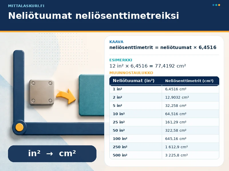 Neliötuumat neliösenttimetreiksi