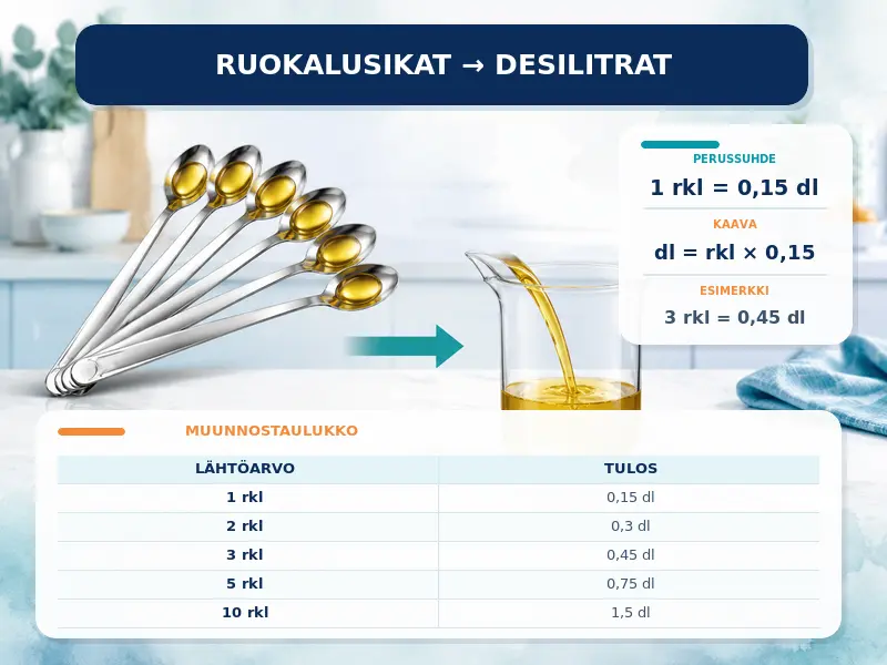 Ruokalusikat desilitroiksi
