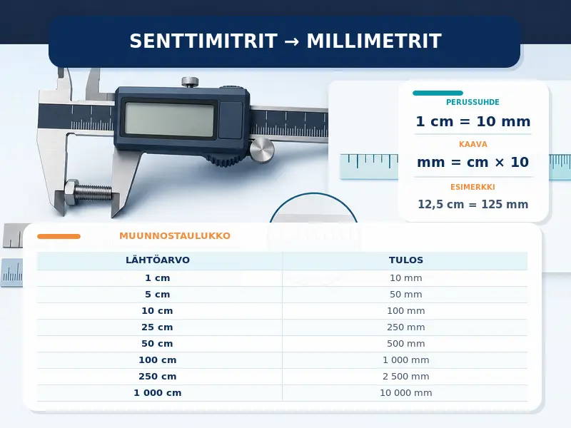Senttimetrit millimetreiksi