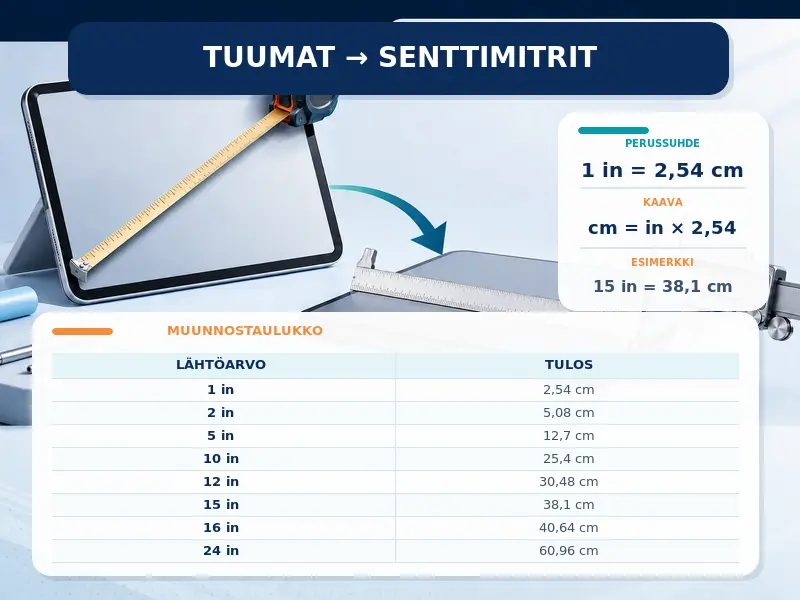 Tuumat senttimetreiksi
