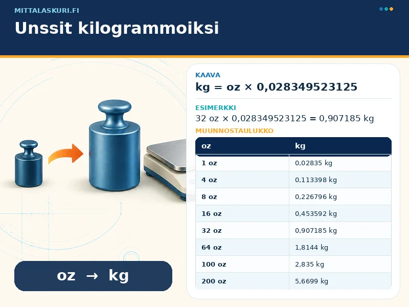 Unssit kilogrammoiksi